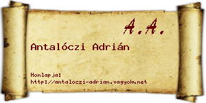 Antalóczi Adrián névjegykártya